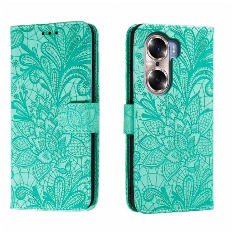 For Honor 60 Lace Flower Embossing Flip Leather Phone Case