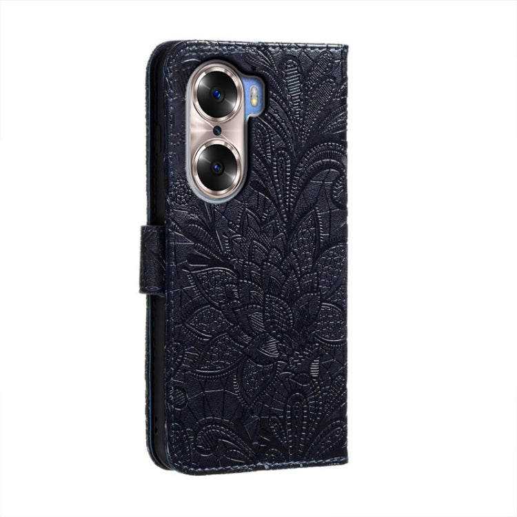 For Honor 60 Lace Flower Embossing Flip Leather Phone Case