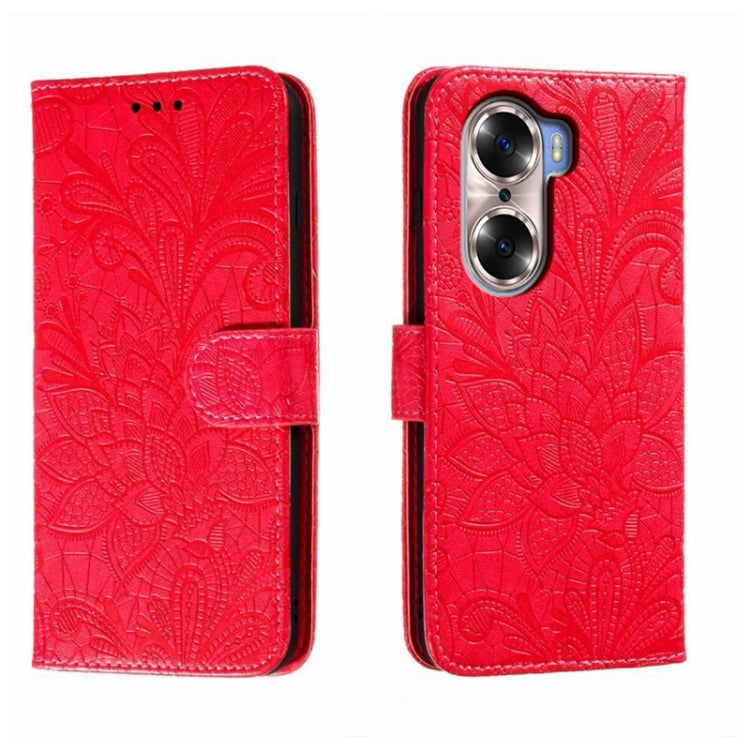 For Honor 60 Lace Flower Embossing Flip Leather Phone Case