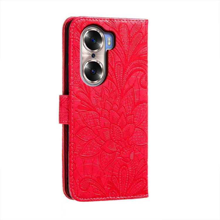 For Honor 60 Lace Flower Embossing Flip Leather Phone Case