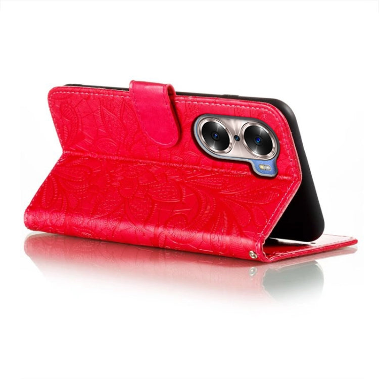 For Honor 60 Lace Flower Embossing Flip Leather Phone Case