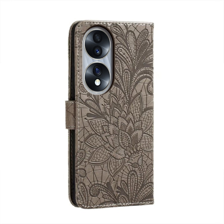 For Honor 70 Lace Flower Embossing Flip Leather Phone Case