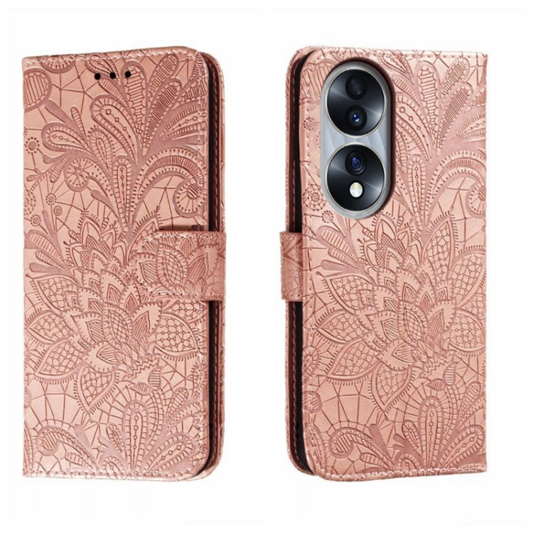 For Honor 70 Lace Flower Embossing Flip Leather Phone Case