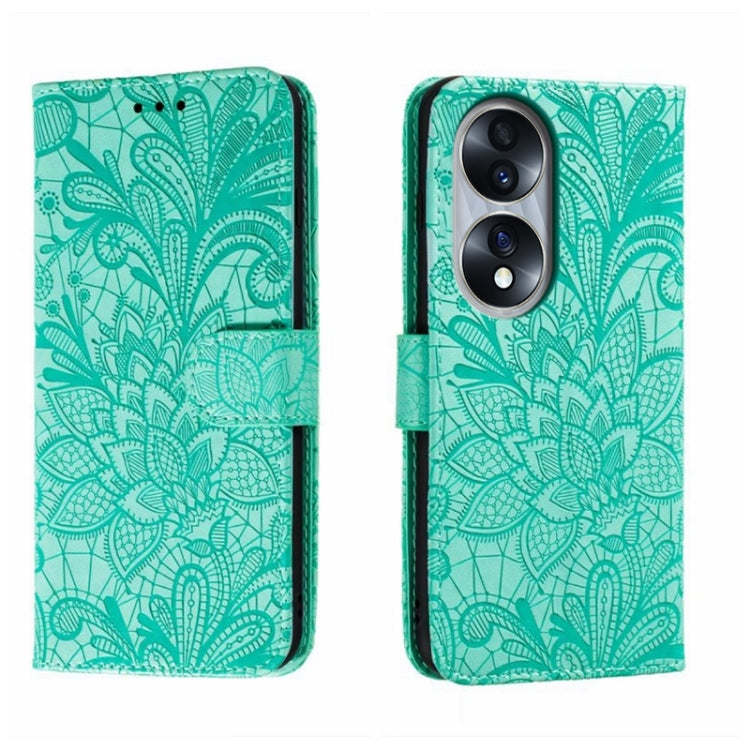 For Honor 70 Lace Flower Embossing Flip Leather Phone Case