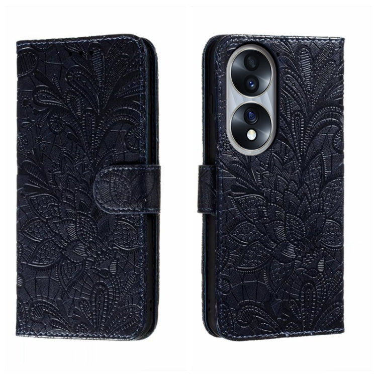 For Honor 70 Lace Flower Embossing Flip Leather Phone Case