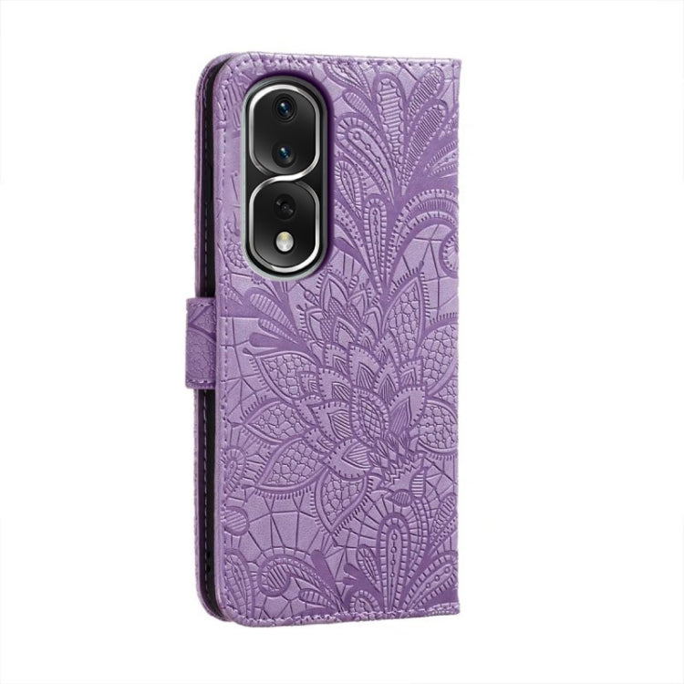 For Honor 80 Pro Lace Flower Embossing Flip Leather Phone Case