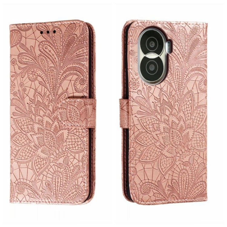 For Honor X40i Lace Flower Embossing Flip Leather Phone Case