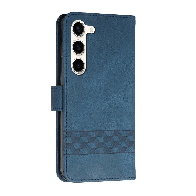 For Samsung Galaxy S23+ 5G Cubic Skin Feel Flip Leather Phone Case