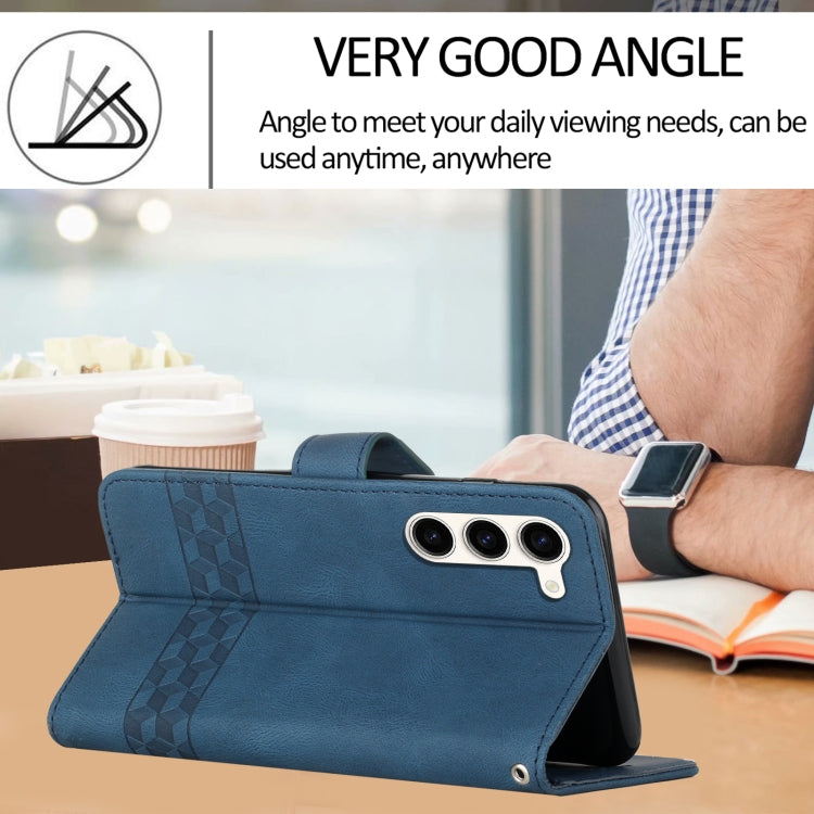For Samsung Galaxy S23+ 5G Cubic Skin Feel Flip Leather Phone Case