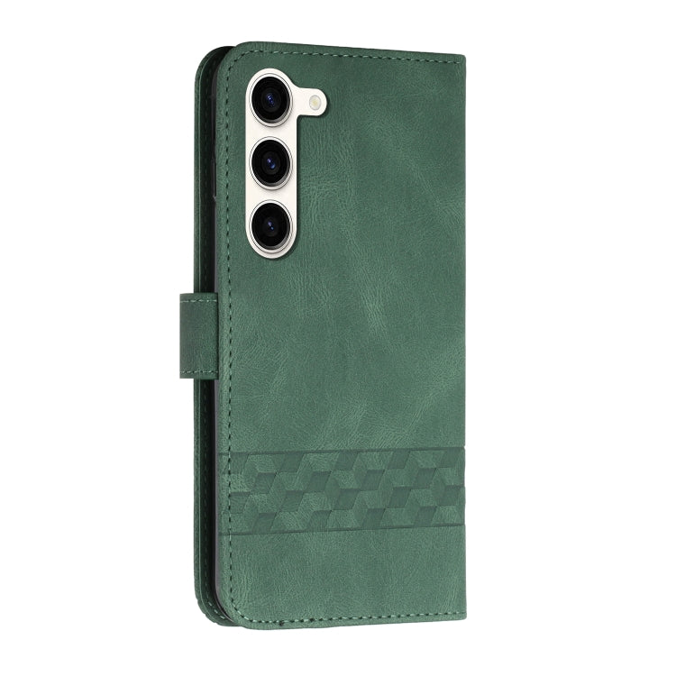 For Samsung Galaxy S23+ 5G Cubic Skin Feel Flip Leather Phone Case