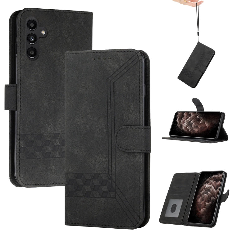 For Samsung Galaxy A54 5G Cubic Skin Feel Flip Leather Phone Case