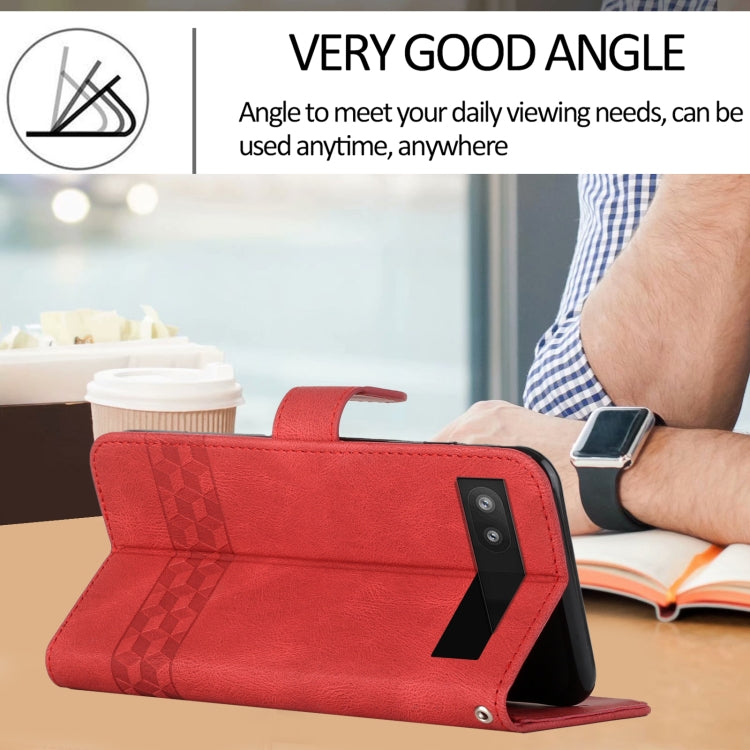 For Google Pixel 6a Cubic Skin Feel Flip Leather Phone Case