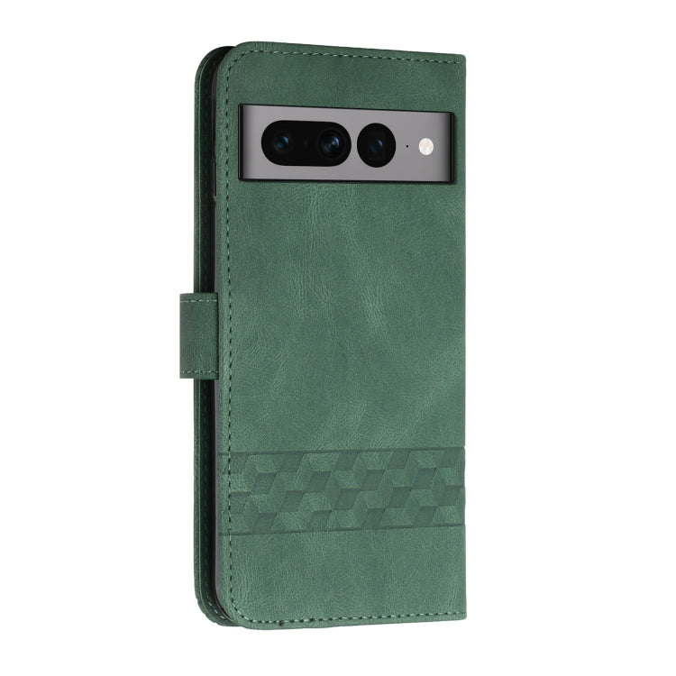 For Google Pixel 7 Pro 5G Cubic Skin Feel Flip Leather Phone Case