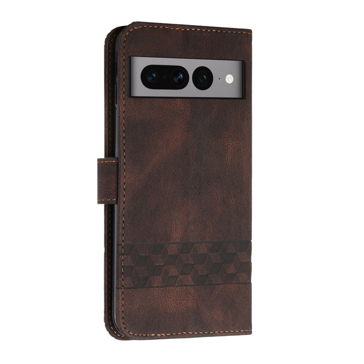 For Google Pixel 7 Pro 5G Cubic Skin Feel Flip Leather Phone Case