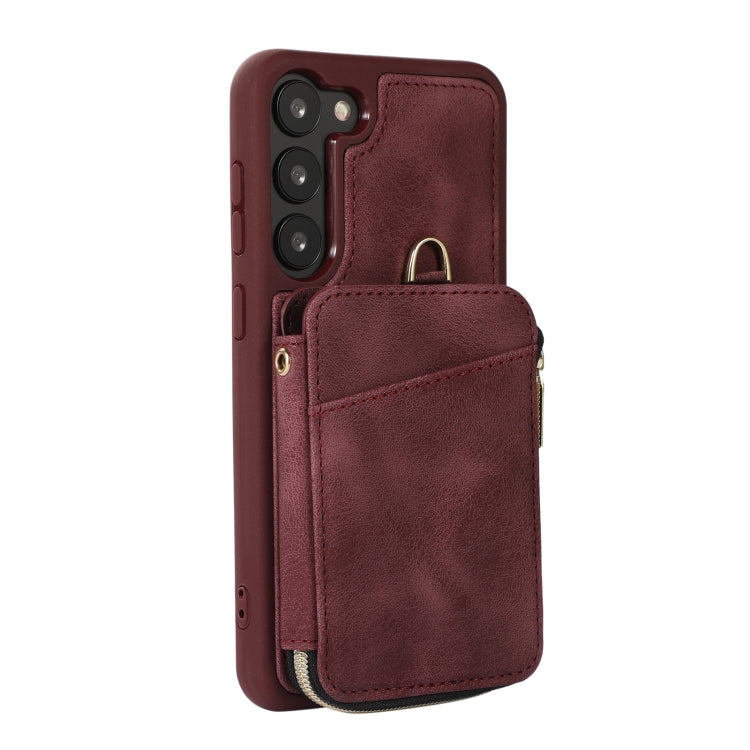 For Samsung Galaxy S23 5G Zipper Card Bag Back Cover Phone Case