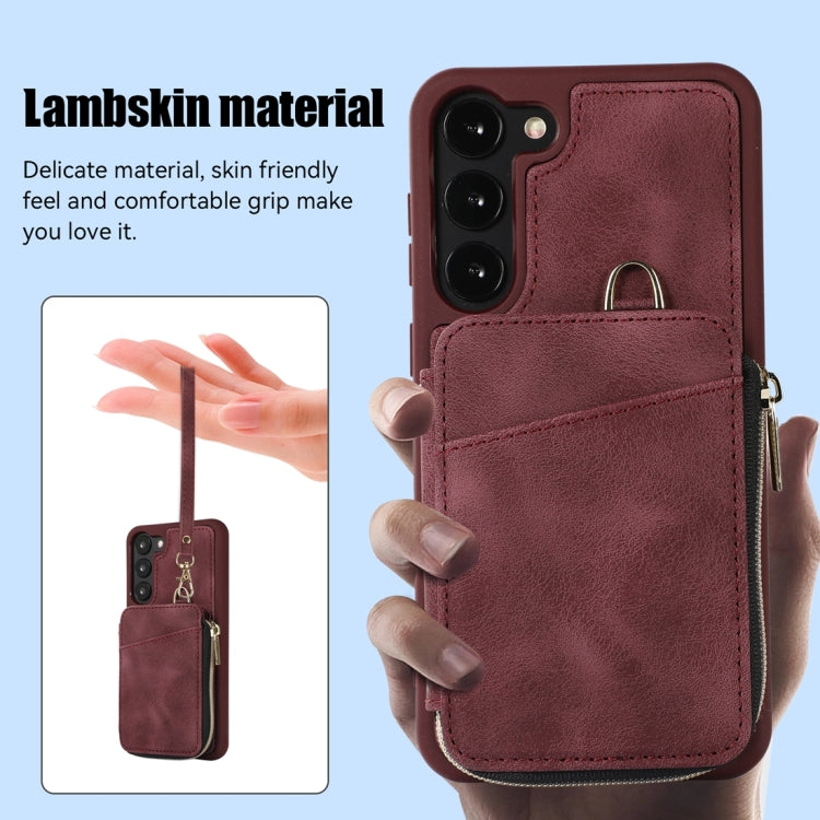 For Samsung Galaxy S23 5G Zipper Card Bag Back Cover Phone Case