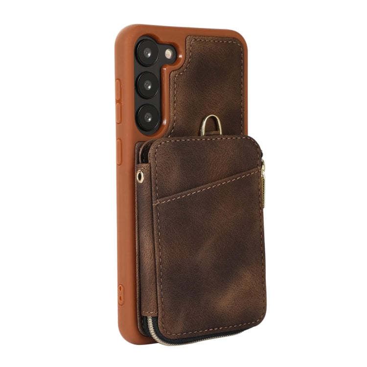 For Samsung Galaxy S23 5G Zipper Card Bag Back Cover Phone Case