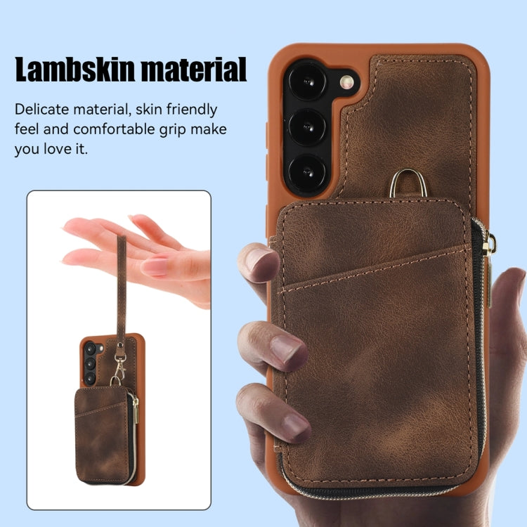 For Samsung Galaxy S23 5G Zipper Card Bag Back Cover Phone Case