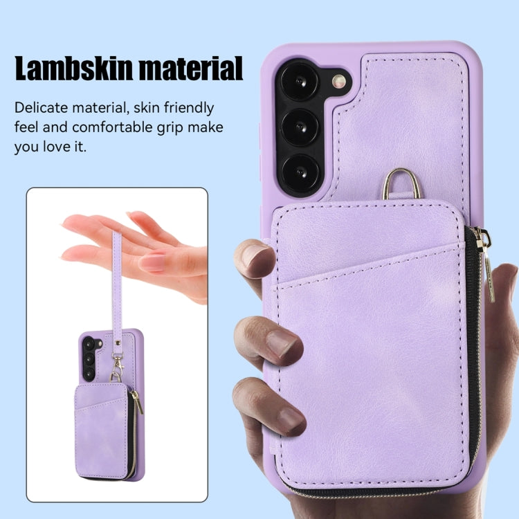 For Samsung Galaxy S23 5G Zipper Card Bag Back Cover Phone Case