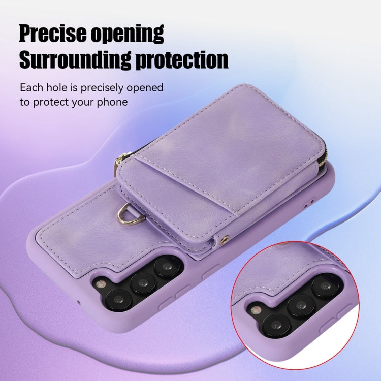 For Samsung Galaxy S23 5G Zipper Card Bag Back Cover Phone Case
