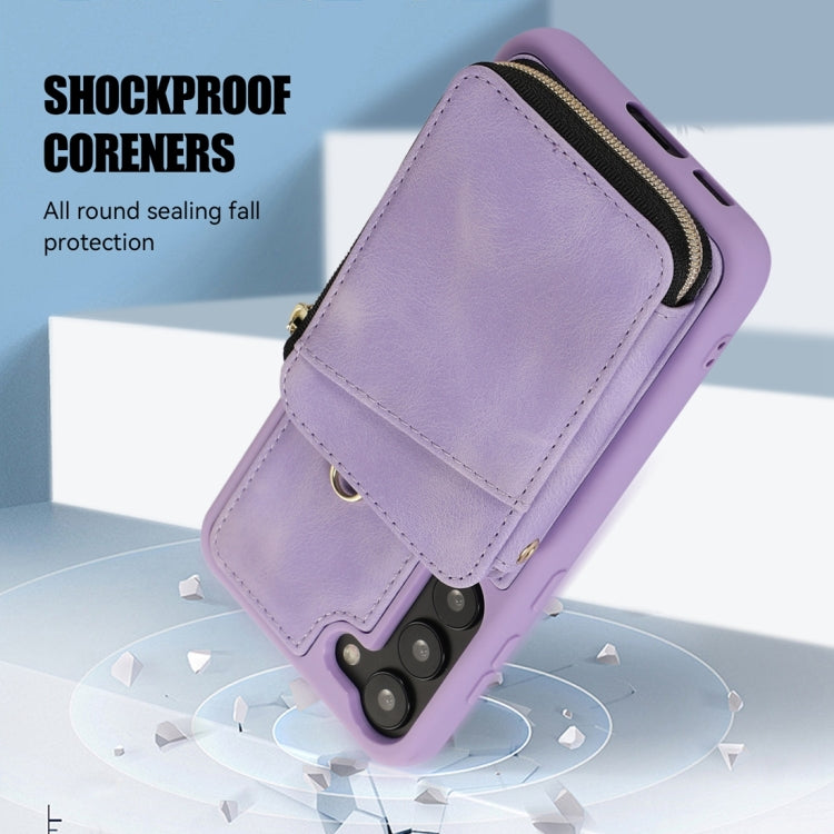 For Samsung Galaxy S23 5G Zipper Card Bag Back Cover Phone Case