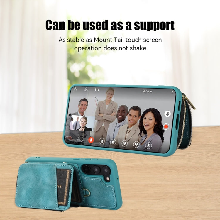 For Samsung Galaxy S23 5G Zipper Card Bag Back Cover Phone Case