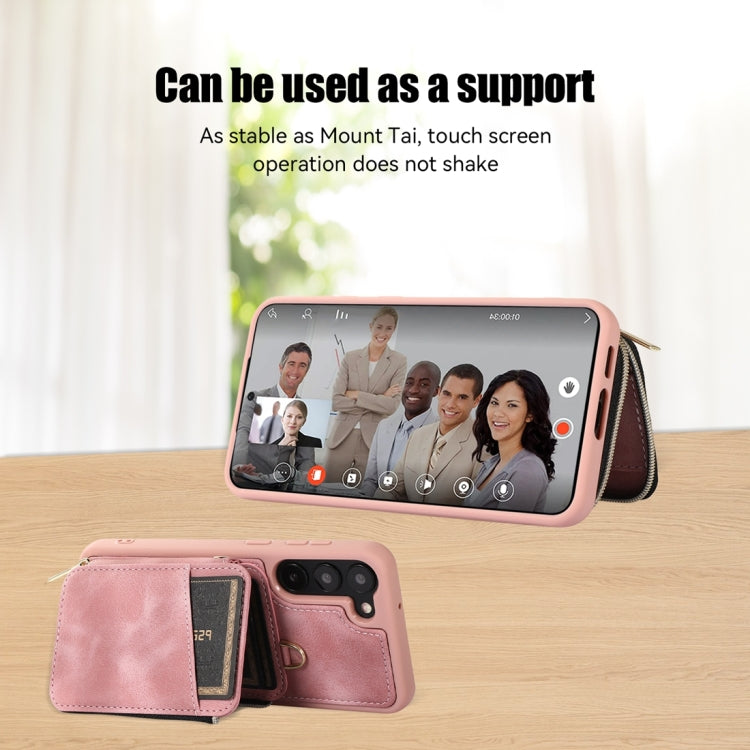 For Samsung Galaxy S23 5G Zipper Card Bag Back Cover Phone Case