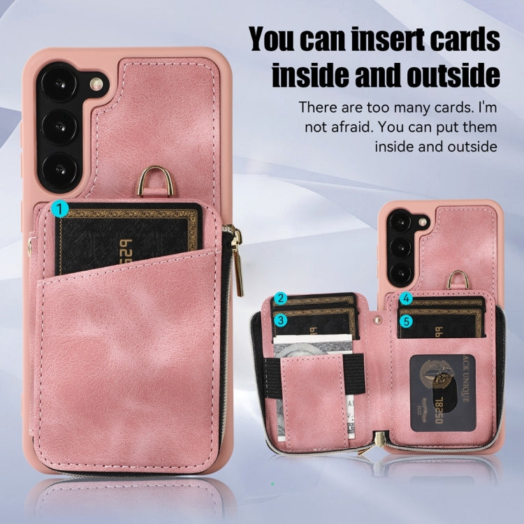 For Samsung Galaxy S23 5G Zipper Card Bag Back Cover Phone Case