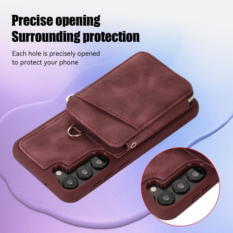 For Samsung Galaxy S23+ 5G Zipper Card Bag Back Cover Phone Case