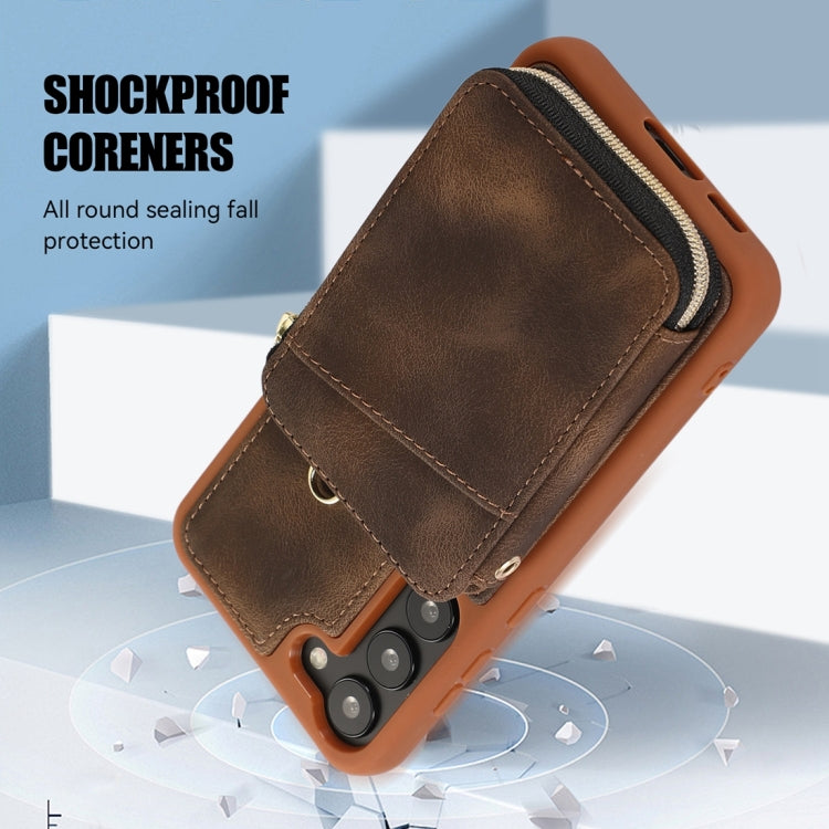 For Samsung Galaxy S23+ 5G Zipper Card Bag Back Cover Phone Case