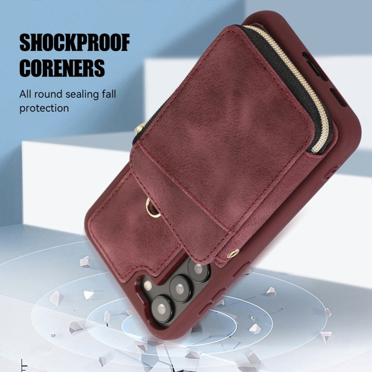 For Samsung Galaxy S23+ 5G Zipper Card Bag Back Cover Phone Case