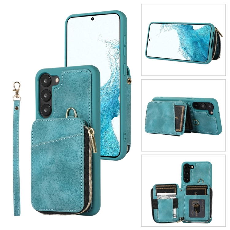 For Samsung Galaxy S23+ 5G Zipper Card Bag Back Cover Phone Case
