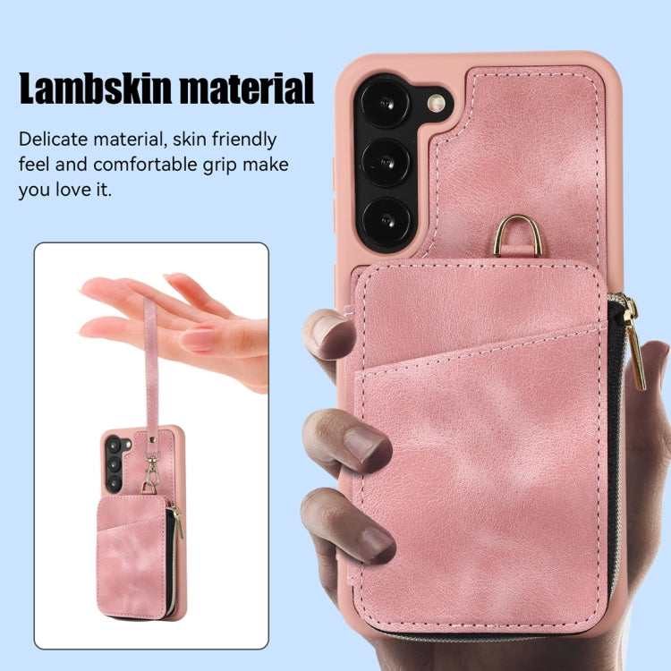 For Samsung Galaxy S23+ 5G Zipper Card Bag Back Cover Phone Case