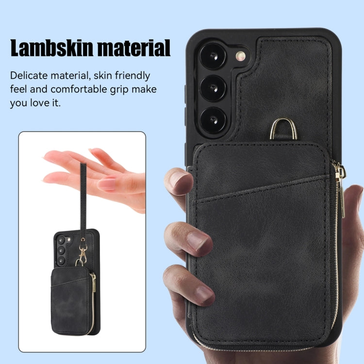 For Samsung Galaxy S23+ 5G Zipper Card Bag Back Cover Phone Case