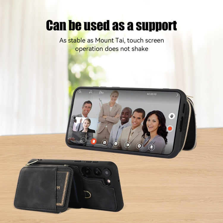 For Samsung Galaxy S23+ 5G Zipper Card Bag Back Cover Phone Case