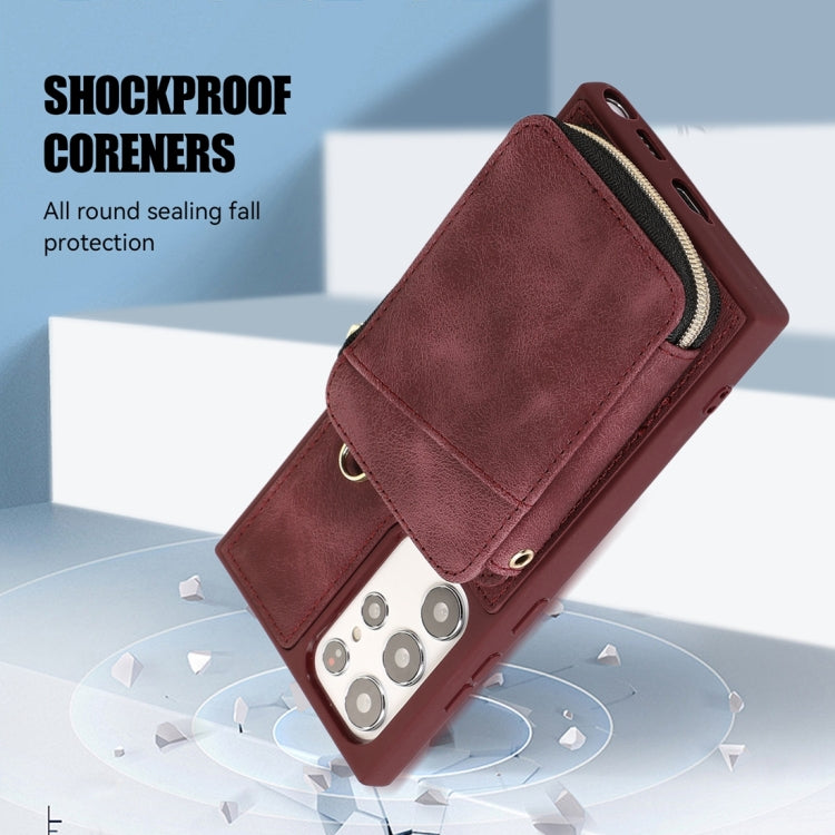 For Samsung Galaxy S23 Ultra 5G Zipper Card Bag Back Cover Phone Case