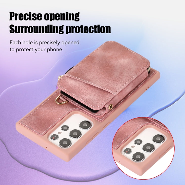 For Samsung Galaxy S23 Ultra 5G Zipper Card Bag Back Cover Phone Case