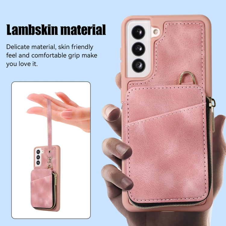 For Samsung Galaxy S22+ 5G Zipper Card Bag Back Cover Phone Case