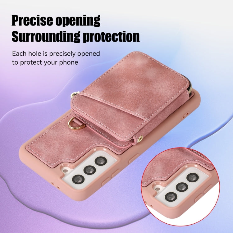 For Samsung Galaxy S22+ 5G Zipper Card Bag Back Cover Phone Case