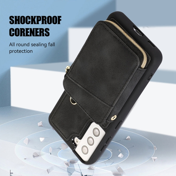 For Samsung Galaxy S22+ 5G Zipper Card Bag Back Cover Phone Case