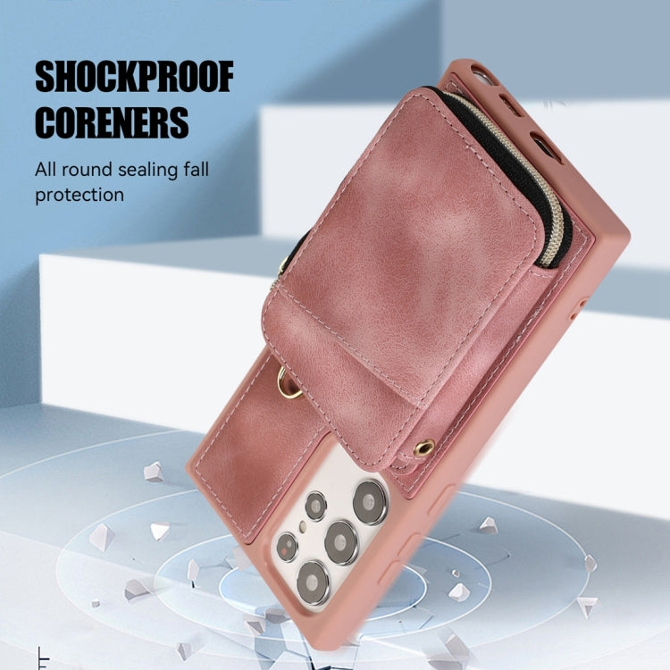 For Samsung Galaxy S22 Ultra 5G Zipper Card Bag Back Cover Phone Case