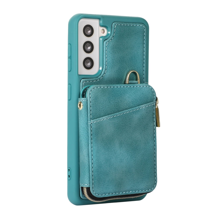 For Samsung Galaxy S21 FE 5G Zipper Card Bag Back Cover Phone Case