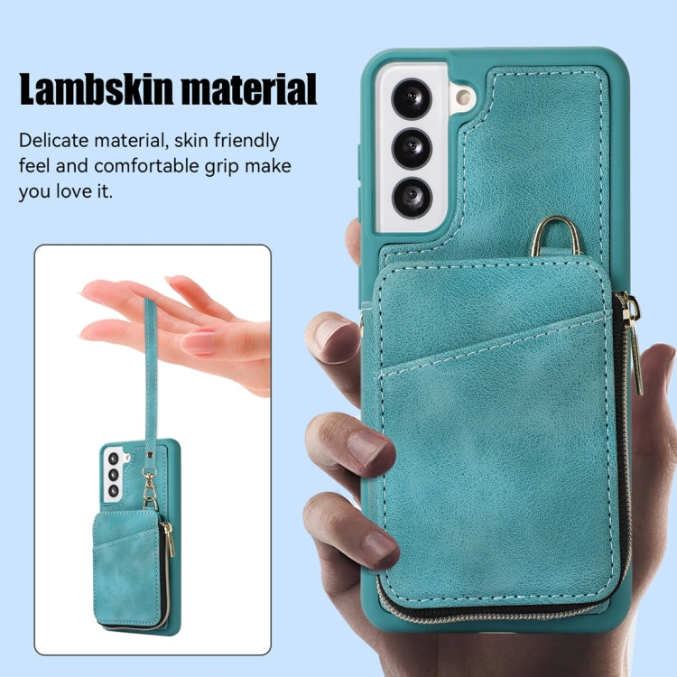For Samsung Galaxy S21 FE 5G Zipper Card Bag Back Cover Phone Case