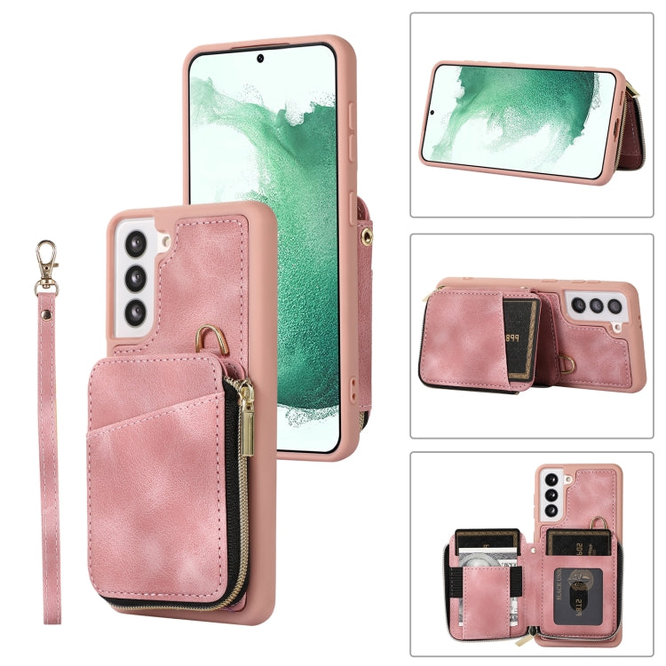 For Samsung Galaxy S21 FE 5G Zipper Card Bag Back Cover Phone Case