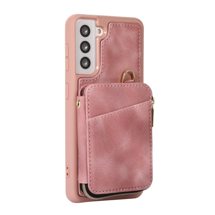 For Samsung Galaxy S21 FE 5G Zipper Card Bag Back Cover Phone Case