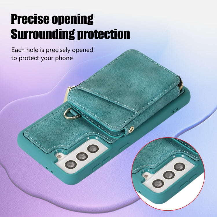 For Samsung Galaxy S21 5G Zipper Card Bag Back Cover Phone Case