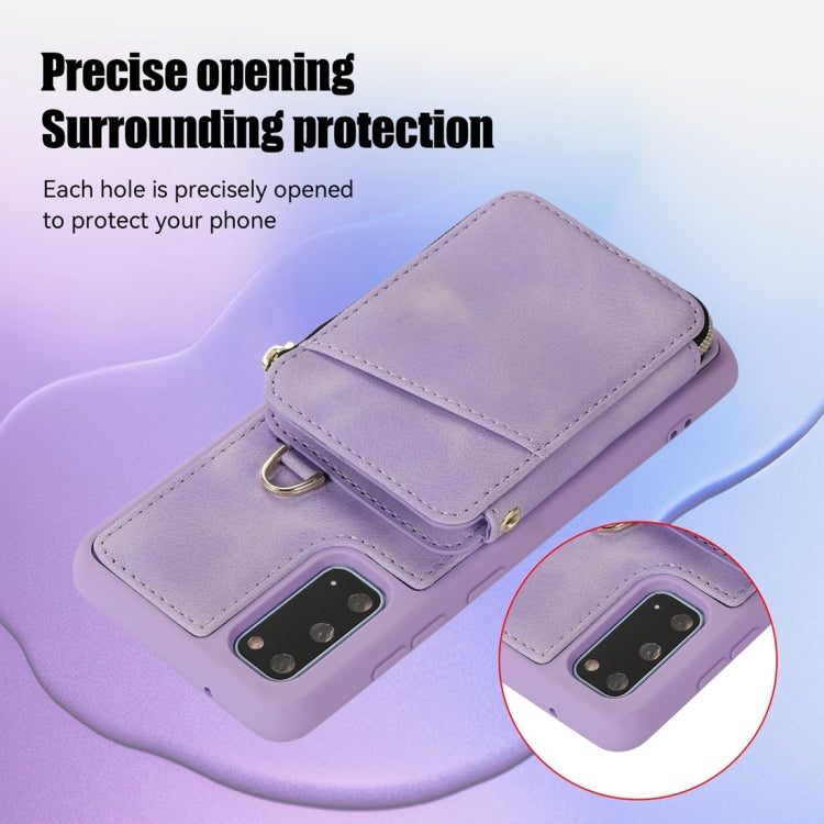 For Samsung Galaxy S20 Zipper Card Bag Back Cover Phone Case
