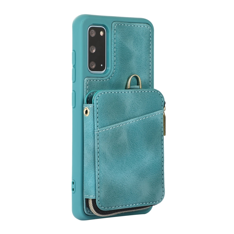 For Samsung Galaxy S20 Zipper Card Bag Back Cover Phone Case