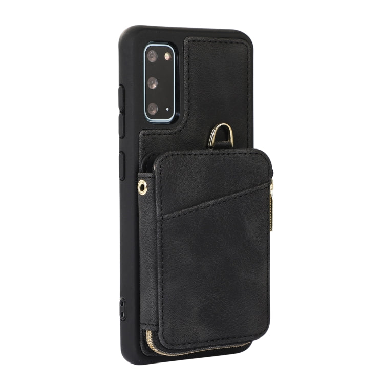 For Samsung Galaxy S20 Zipper Card Bag Back Cover Phone Case