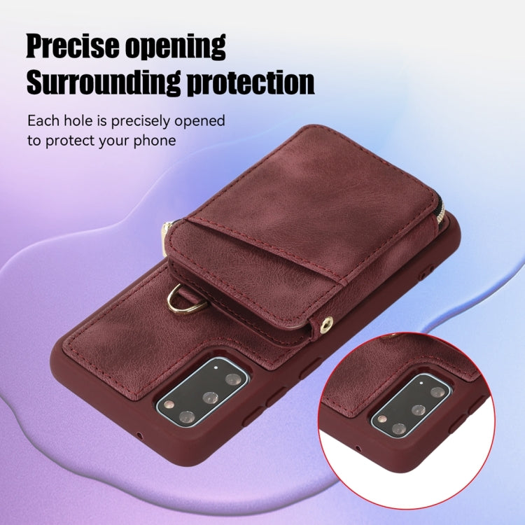 For Samsung Galaxy S20+ Zipper Card Bag Back Cover Phone Case